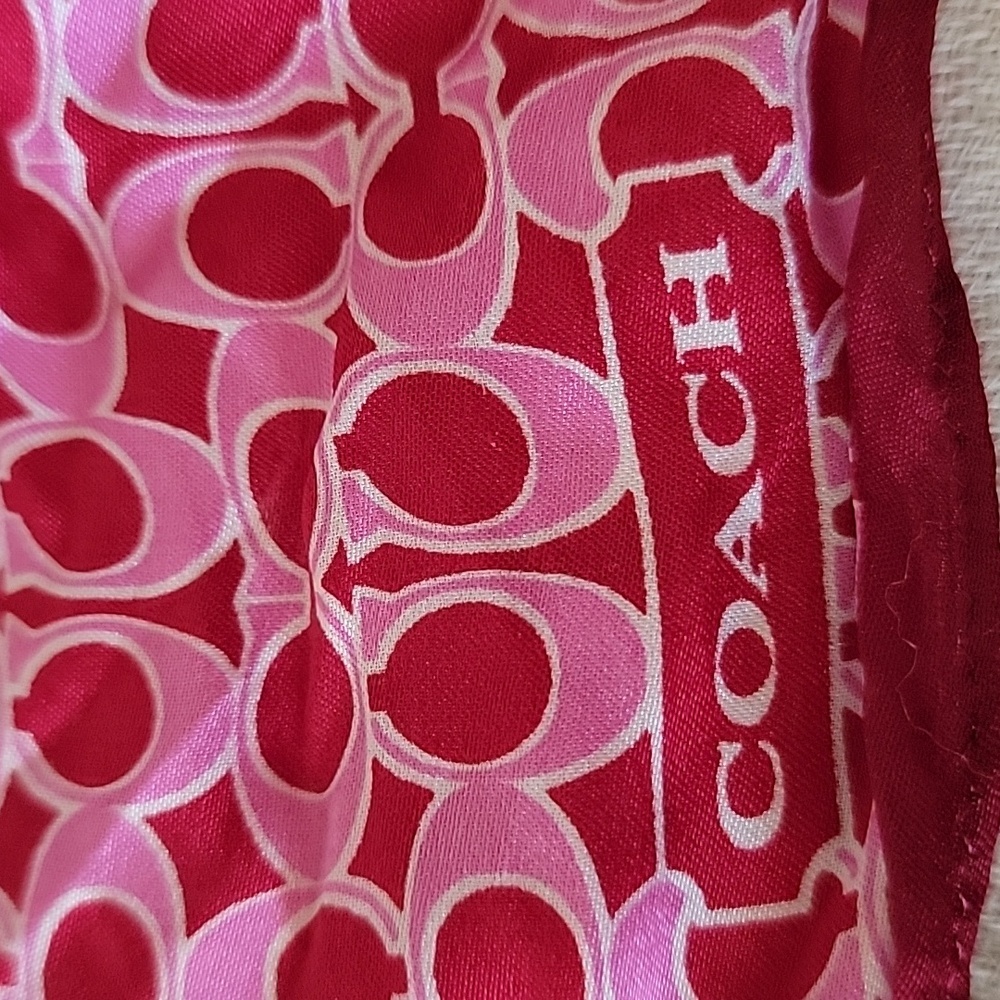 Coach Pink Patterned Scarf - Picture 4 of 7